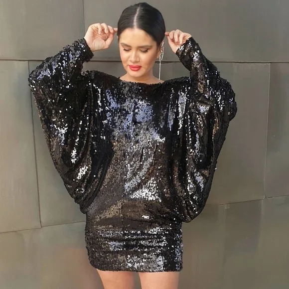 LAST ONE🔥ZARA Blogger’s Fav| MULTI-POSITION SEQUIN DRESS - Picture 13 of 16